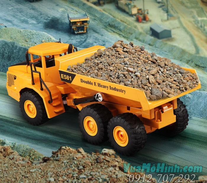 xe tải ben điều khiển từ xa E581-001 xe nâng đồ chơi trẻ em chở cát E581 Volvo