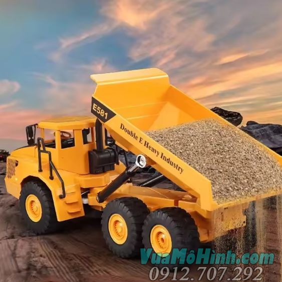 xe tải ben điều khiển từ xa E581-001 xe nâng đồ chơi trẻ em chở cát E581 Volvo