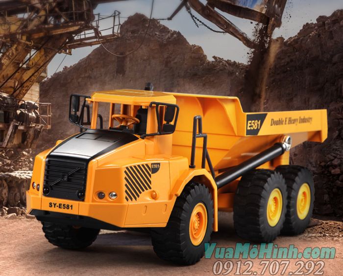 xe tải ben điều khiển từ xa E581-001 xe nâng đồ chơi trẻ em chở cát E581 Volvo
