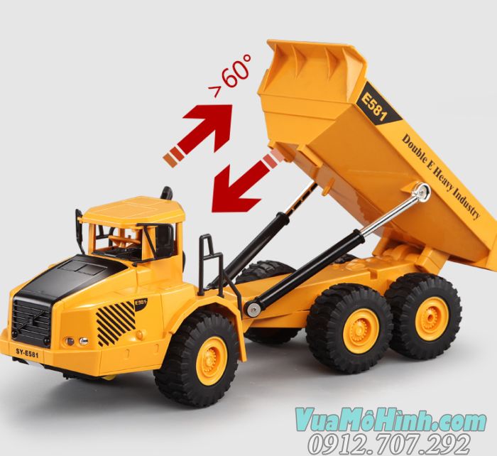 xe tải ben điều khiển từ xa E581-001 xe nâng đồ chơi trẻ em chở cát E581 Volvo