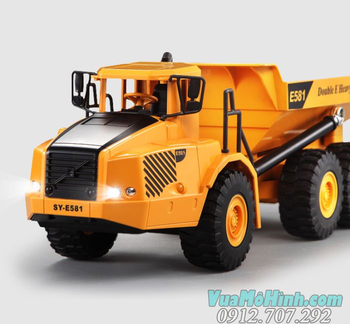 xe tải ben điều khiển từ xa E581-001 xe nâng đồ chơi trẻ em chở cát E581 Volvo