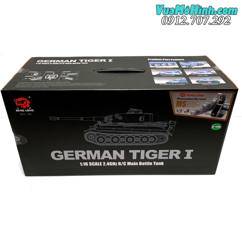 mô hình xe tăng điều khiển từ xa heng long german tiger 1 rc tank 3818-1 pro