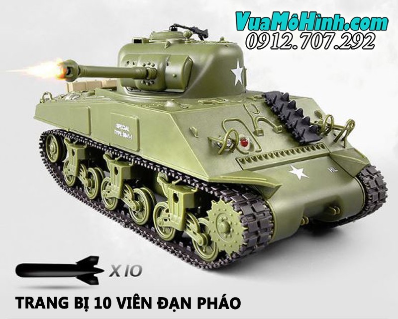 Xe tăng điều khiển từ xa mini tank Henglong M26 Pershing M4A3 3841-01 3841-02