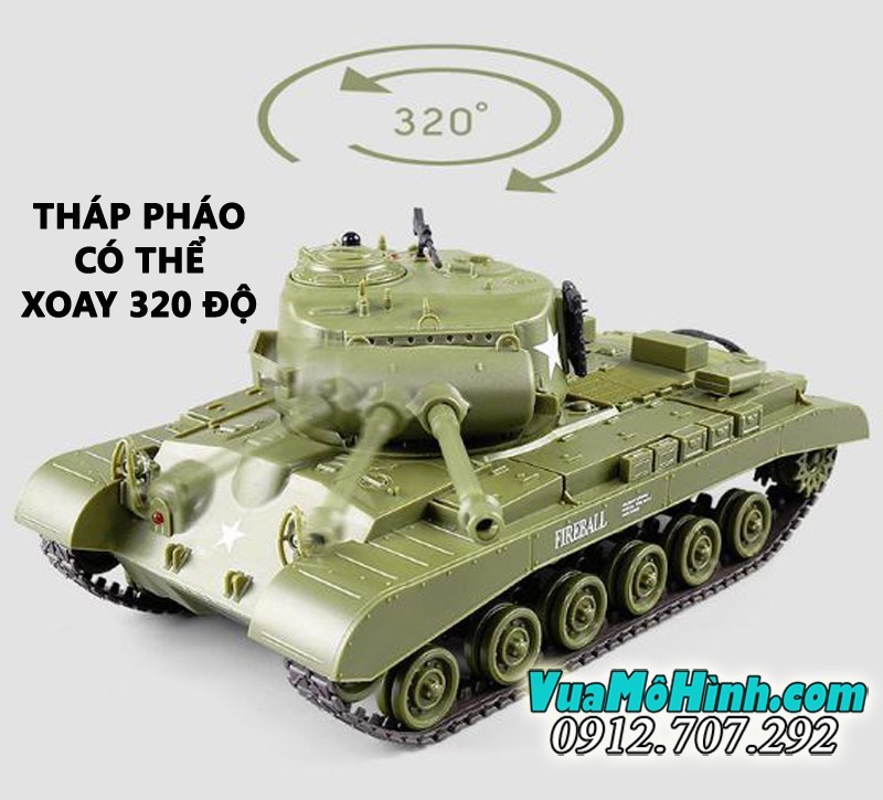 Xe tăng điều khiển từ xa mini tank Henglong M26 Pershing M4A3 3841-01 3841-02