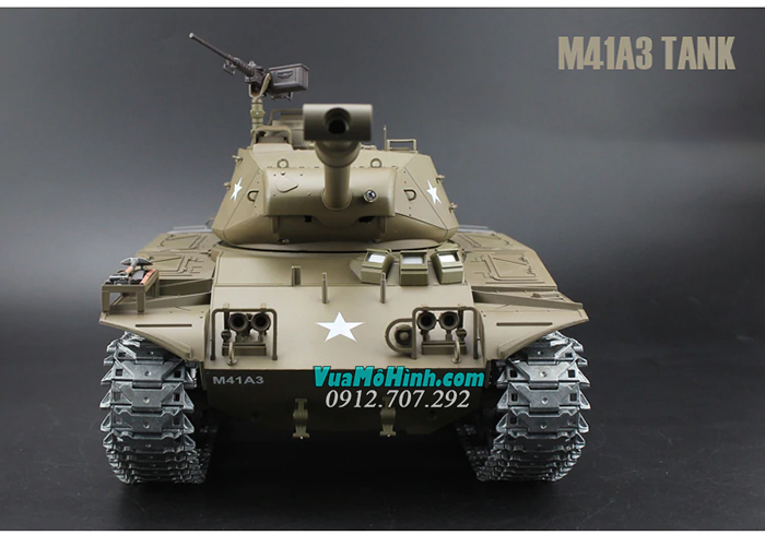 xe tăng điều khiển từ xa mô hình rc tank heng long us m41a3 3839 3839-1 pro xích kim loại