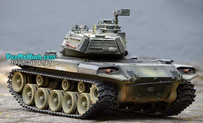 xe tăng điều khiển từ xa mô hình rc tank heng long us m41a3 3839 3839-1 pro xích kim loại xích nhựa