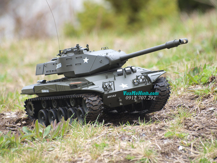 xe tăng điều khiển từ xa mô hình rc tank heng long us m41a3 3839 3839-1 pro xích kim loại xích nhựa