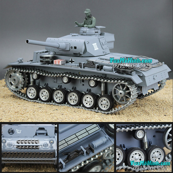 mô hình xe tăng điều khiển từ xa rc tank heng long german panzer iii 3 3848 pro xích kim loại