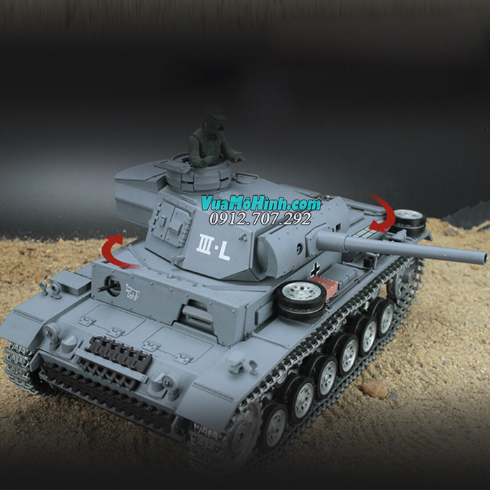 mô hình xe tăng điều khiển từ xa rc tank heng long german panzer iii 3 3848 pro xích kim loại