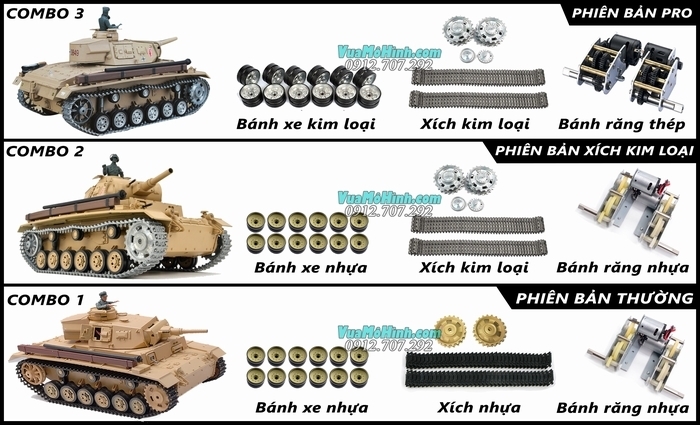 xe tăng mô hình điều khiển từ xa rc tank heng long tauchpanzer tauch panzer german iii 3 3849 3849-1 pro xích kim loại