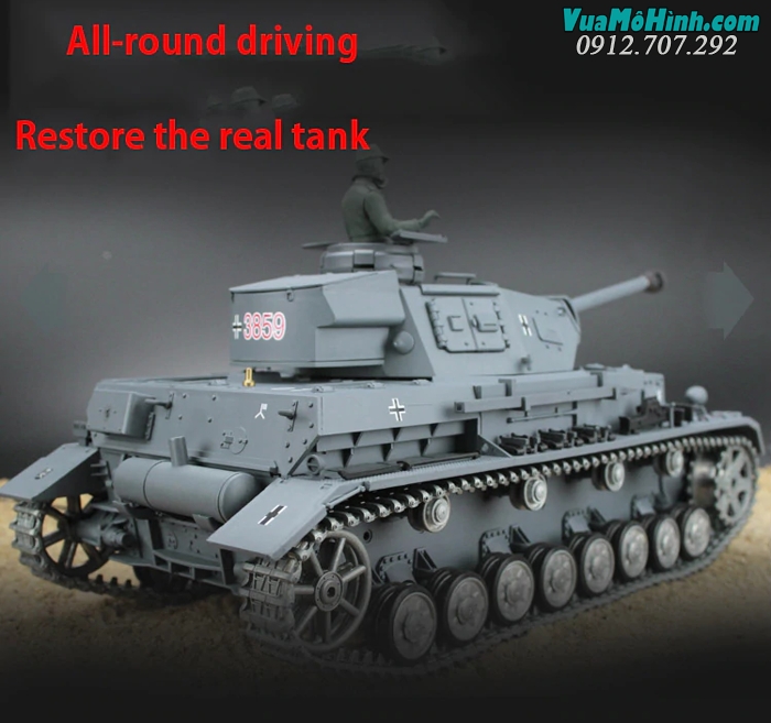 xe tăng mô hình điều khiển tank heng long panzer iv 4 f2 3859 3859-1 pro xích sắt kim loại