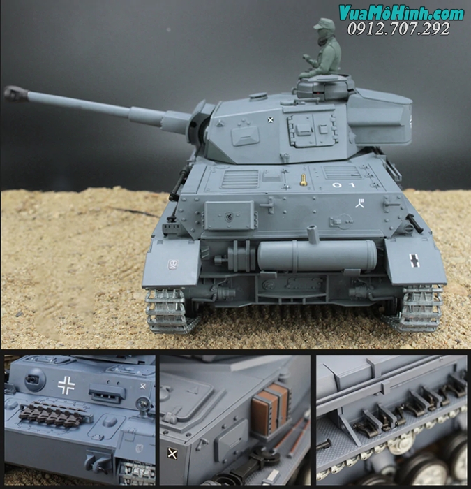 xe tăng mô hình điều khiển tank heng long panzer iv 4 f2 3859 3859-1 pro xích sắt kim loại