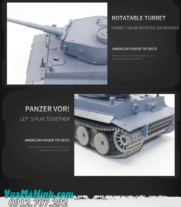 Xe tăng điều khiển từ xa Coolbank 3818-1 Tiger I tỉ lệ 1/16