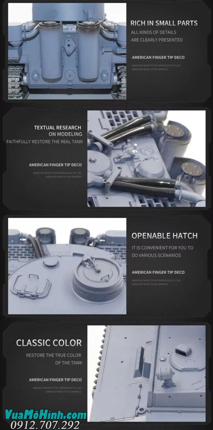 Xe tăng điều khiển từ xa Coolbank 3818-1 Tiger I tỉ lệ 1/16