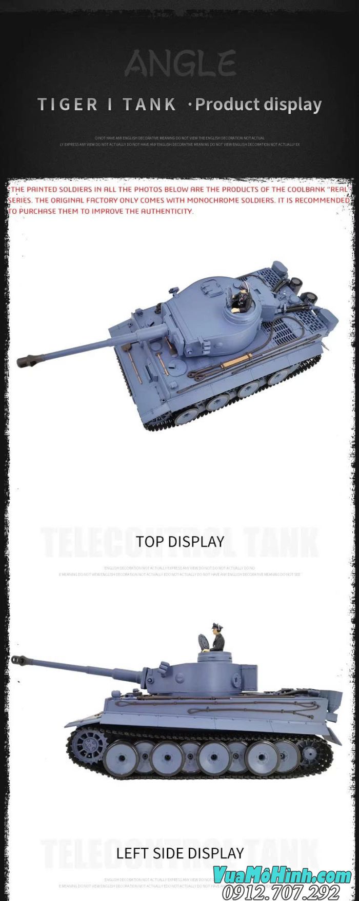 Xe tăng điều khiển từ xa Coolbank 3818-1 Tiger I tỉ lệ 1/16