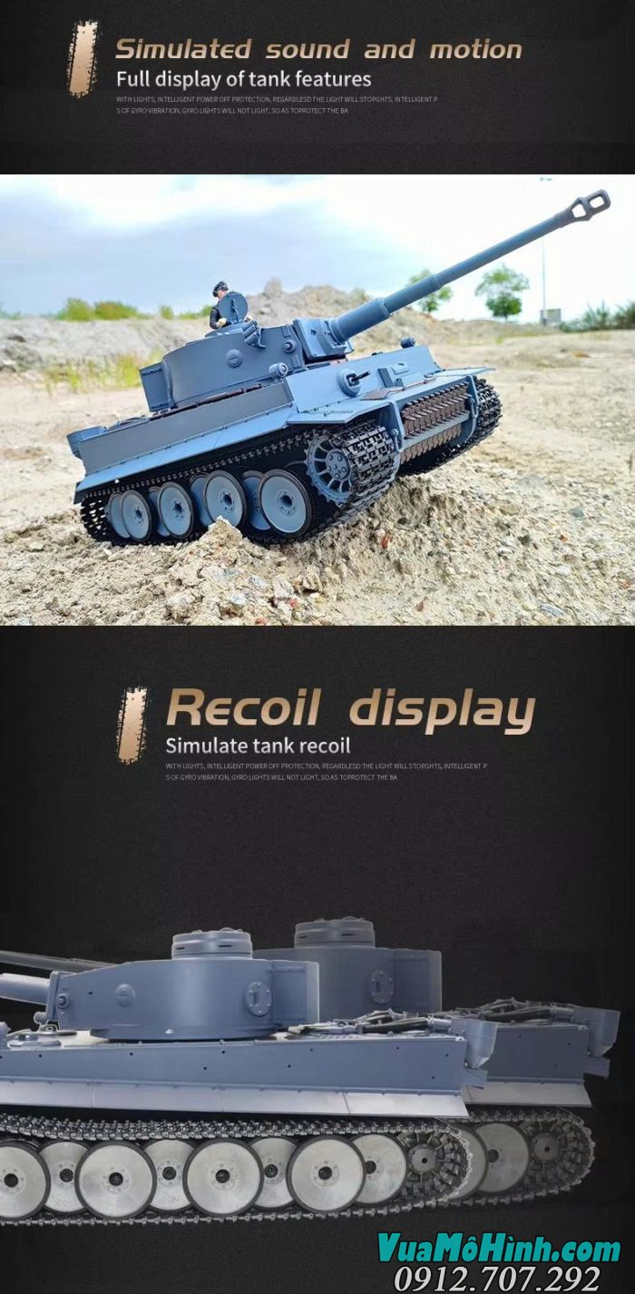 Xe tăng điều khiển từ xa Coolbank 3818-1 Tiger I tỉ lệ 1/16