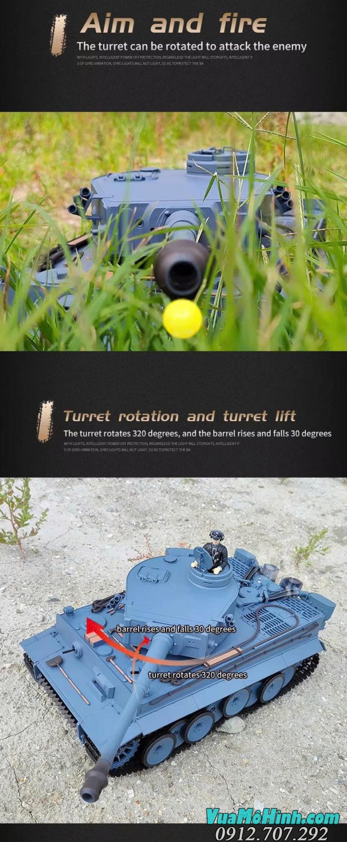 Xe tăng điều khiển từ xa Coolbank 3818-1 Tiger I tỉ lệ 1/16