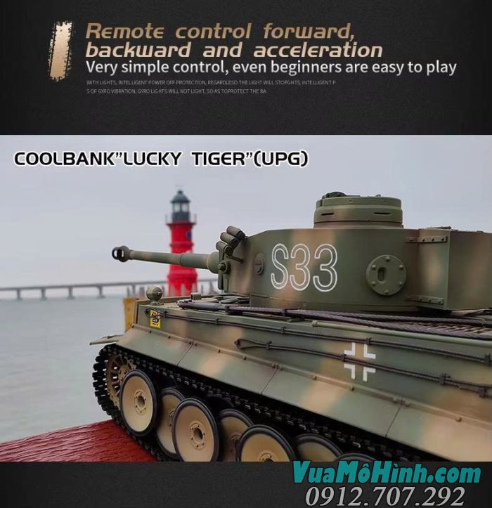 Xe tăng điều khiển từ xa Coolbank 3818-1 Tiger I tỉ lệ 1/16