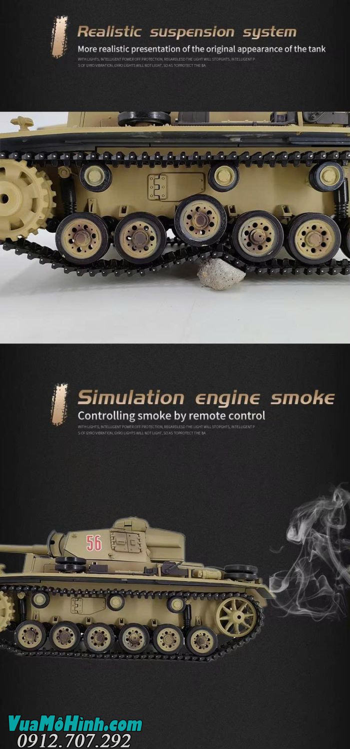 Xe tăng điều khiển từ xa Coolbank 3848-1 Panzer III Type L RC Tank 1/16