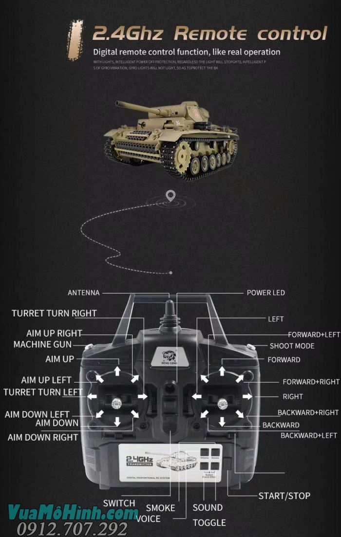 Xe tăng điều khiển từ xa Coolbank 3848-1 Panzer III Type L RC Tank 1/16