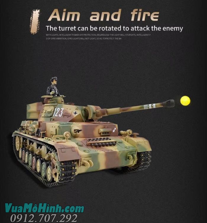 Cool Bank 3859-1 Panzer IV F2 1/16 RC Tank mô hình xe tăng Đức