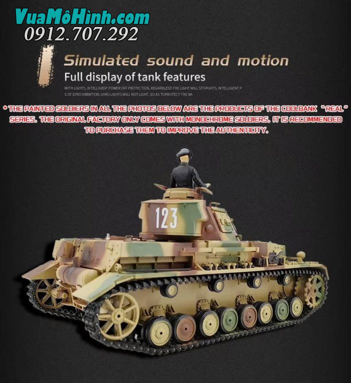 Cool Bank 3859-1 Panzer IV F2 1/16 RC Tank mô hình xe tăng Đức
