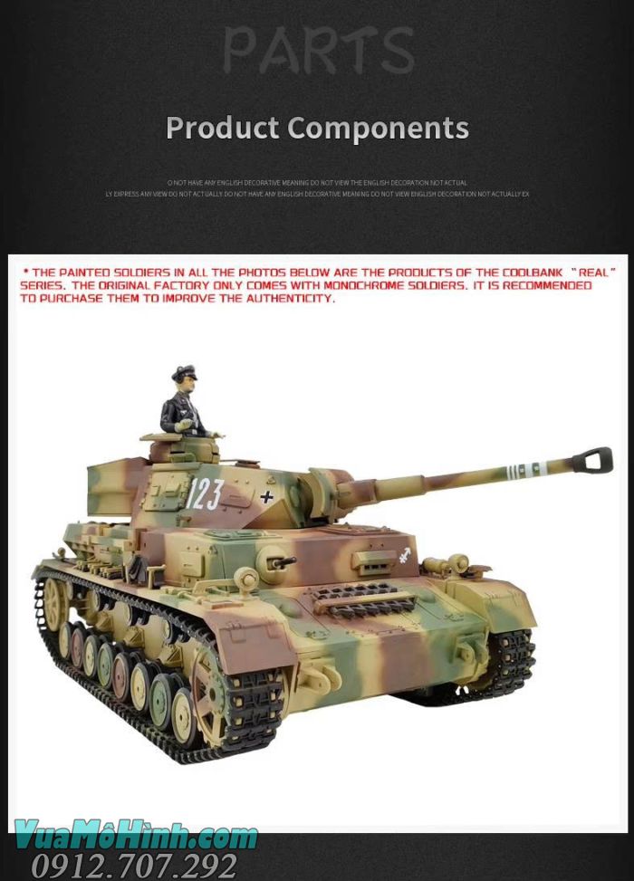 Cool Bank 3859-1 Panzer IV F2 1/16 RC Tank mô hình xe tăng Đức