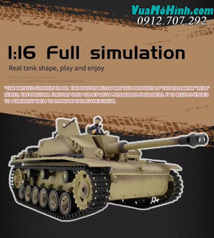 Xe tăng điều khiển từ xa  CoolBank-3868-1 German StuG III F8 Type 1/16