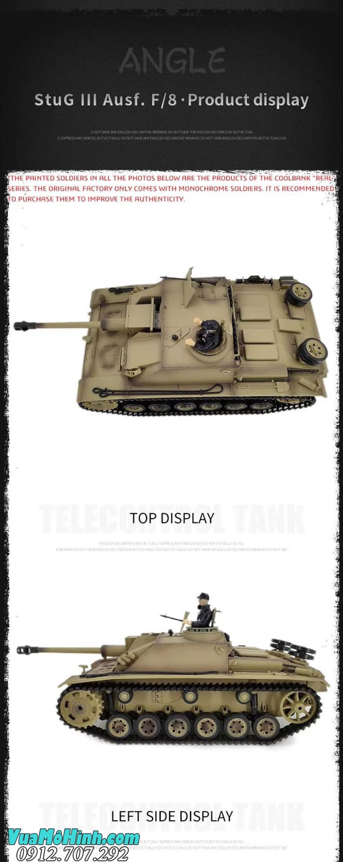 Xe tăng điều khiển từ xa  CoolBank-3868-1 German StuG III F8 Type 1/16