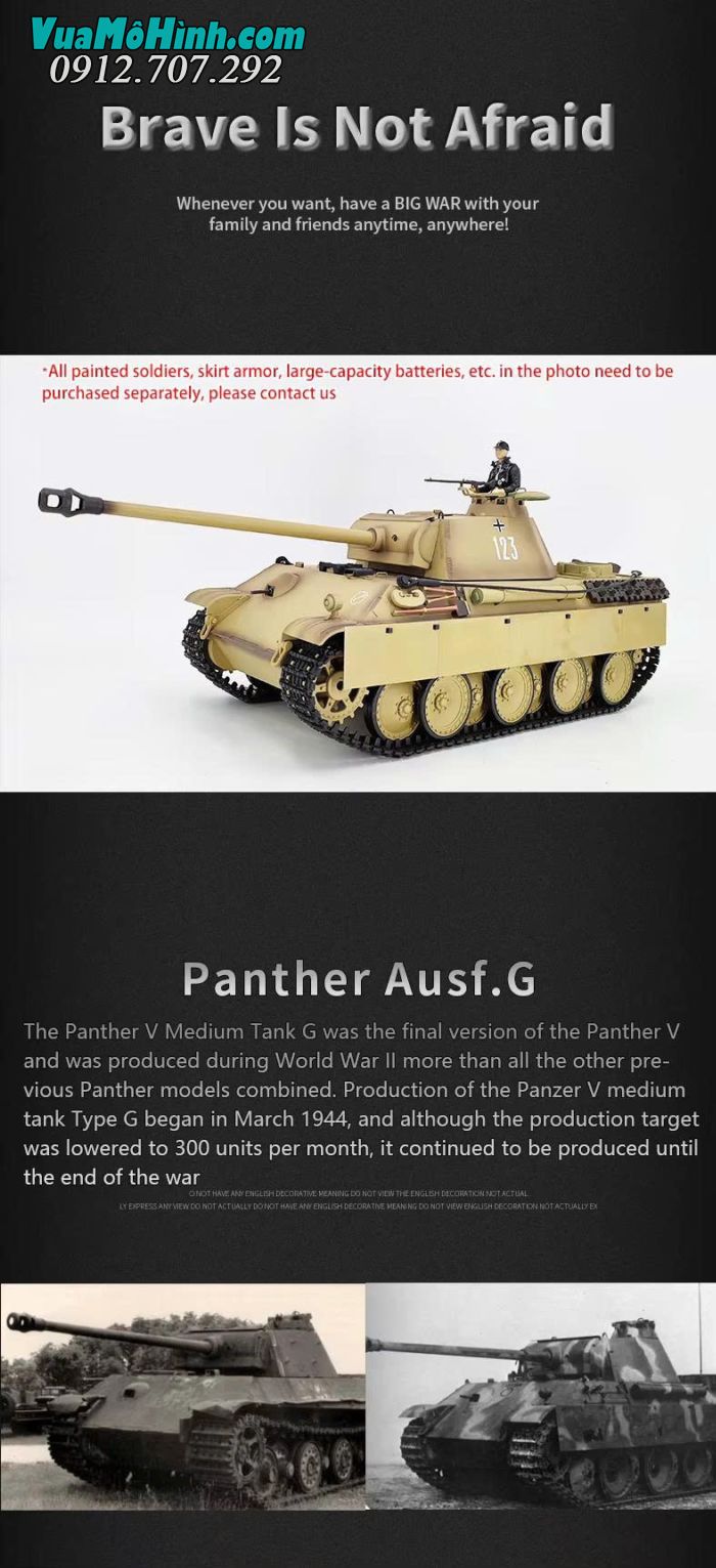 Xe tăng điều khiển từ xa Coolbank 3879-1 German Panther V