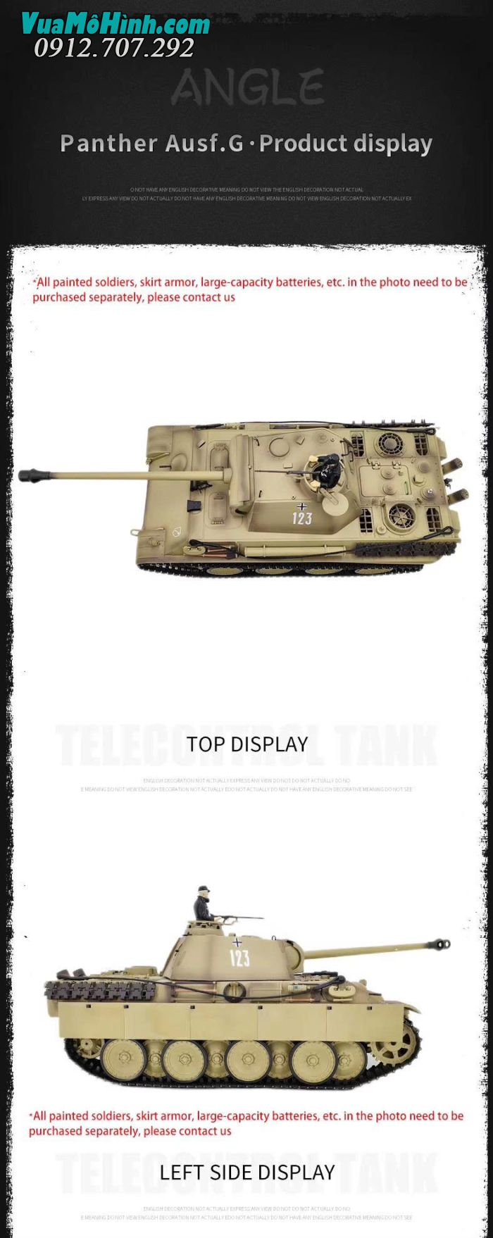 Xe tăng điều khiển từ xa Coolbank 3879-1 German Panther V