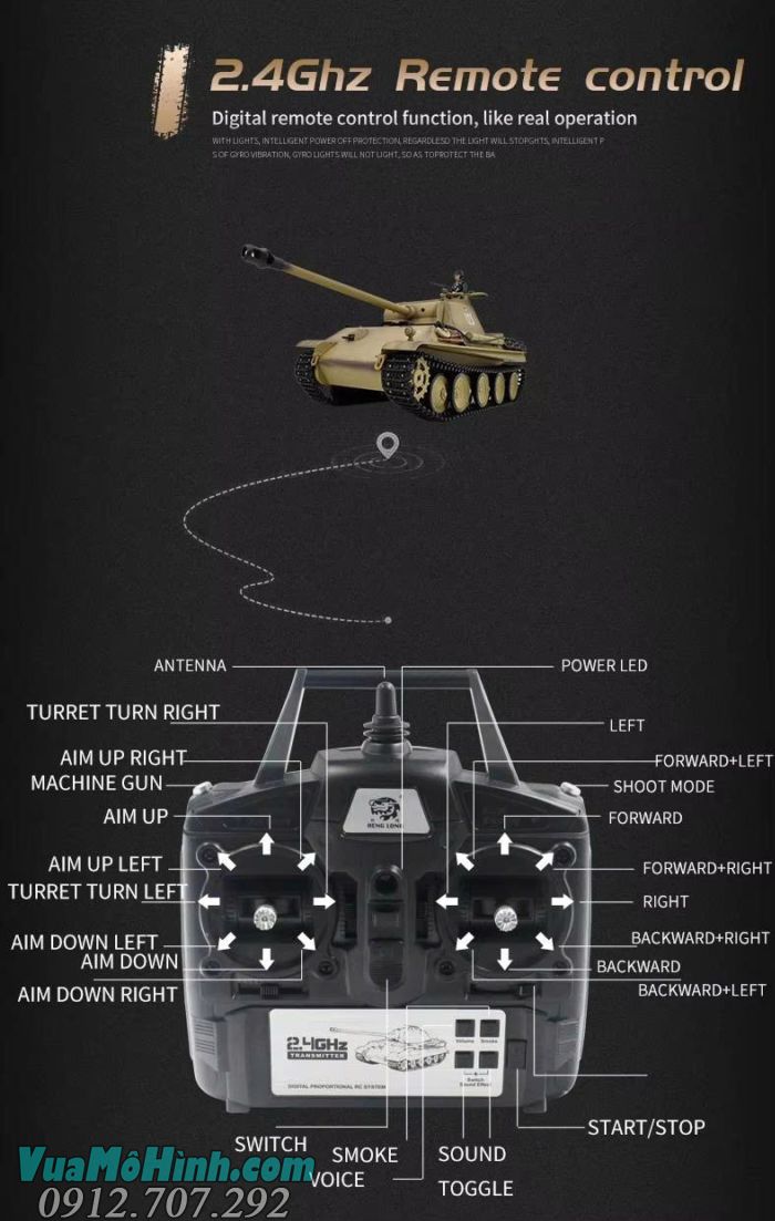 Xe tăng điều khiển từ xa Coolbank 3879-1 German Panther V