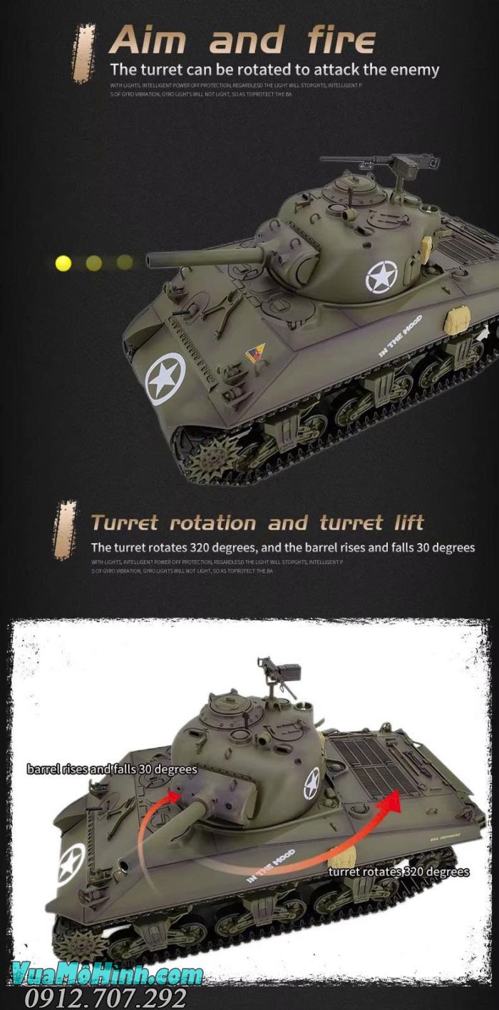 Cool Bank 3898-1 Sherman M4A3 RC Tank 1/16