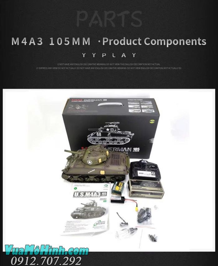 Cool Bank 3898-1 Sherman M4A3 RC Tank 1/16