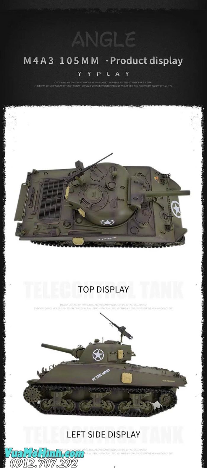 Cool Bank 3898-1 Sherman M4A3 RC Tank 1/16