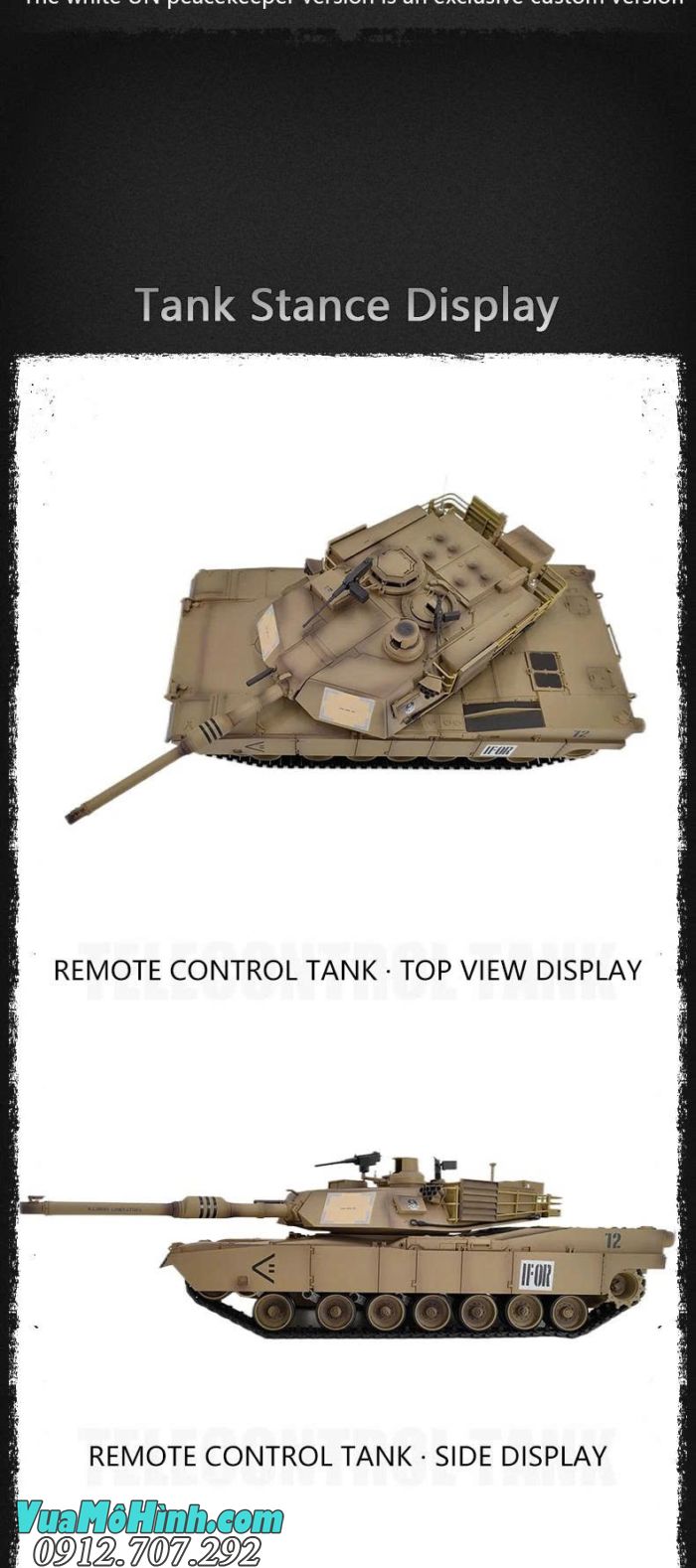 Xe tăng COOLBANK DIY-3918-1 M1A2 Abrams RC tỷ lệ 1/16