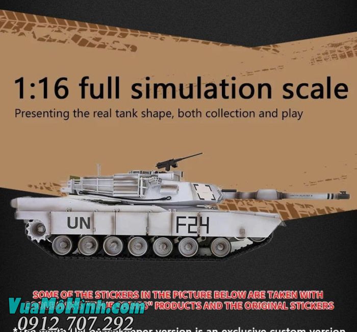 Xe tăng COOLBANK DIY-3918-1 M1A2 Abrams RC tỷ lệ 1/16