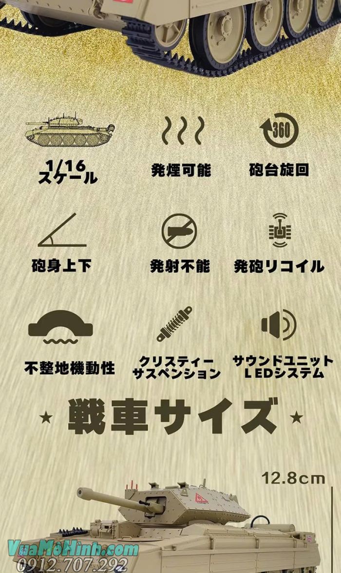 Xe tăng điều khiển từ xa Coolbank G2078 Crusader III tỉ lệ 1/16