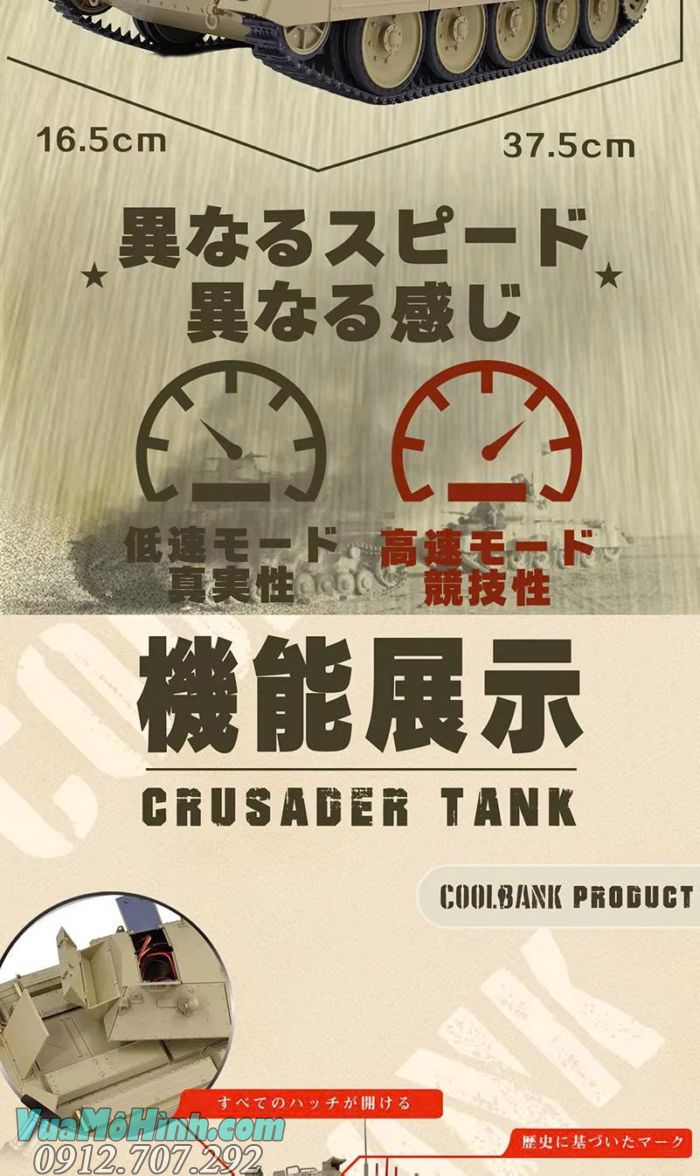 Xe tăng điều khiển từ xa Coolbank G2078 Crusader III tỉ lệ 1/16