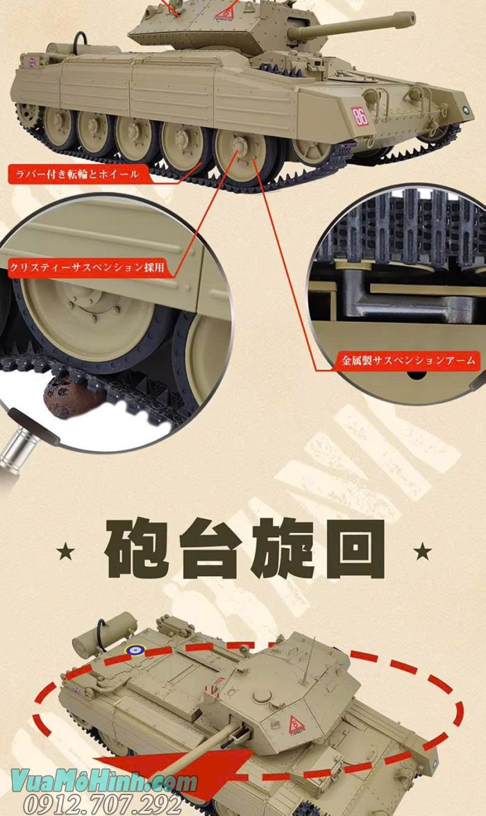 Xe tăng điều khiển từ xa Coolbank G2078 Crusader III tỉ lệ 1/16