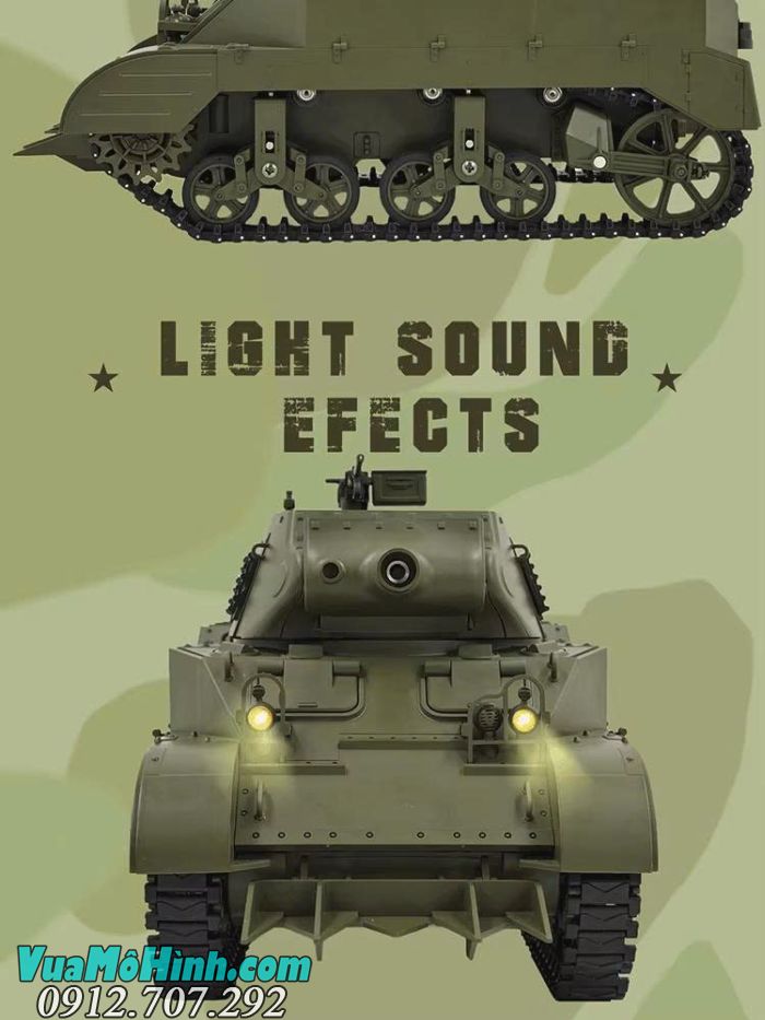 Xe tăng điều khiển từ xa Coolbank G2079 U.S.A M8 tỷ lệ 1/16