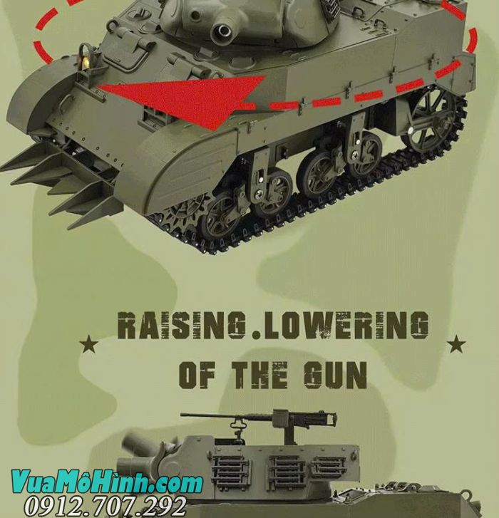 Xe tăng điều khiển từ xa Coolbank G2079 U.S.A M8 tỷ lệ 1/16