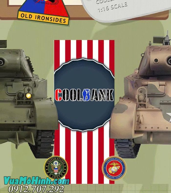 Xe tăng điều khiển từ xa Coolbank G2079 U.S.A M8 tỷ lệ 1/16
