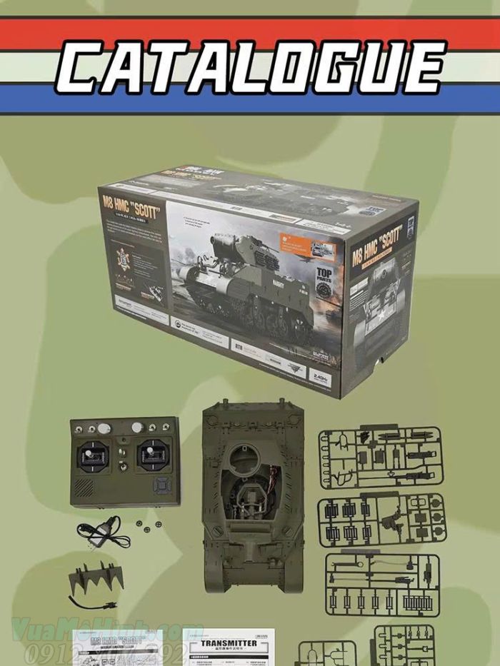 Xe tăng điều khiển từ xa Coolbank G2079 U.S.A M8 tỷ lệ 1/16