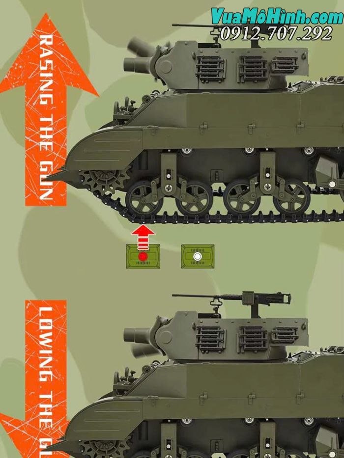 Xe tăng điều khiển từ xa Coolbank G2079 U.S.A M8 tỷ lệ 1/16