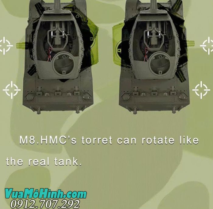 Xe tăng điều khiển từ xa Coolbank G2079 U.S.A M8 tỷ lệ 1/16