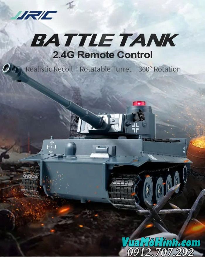 Xe tăng điều khiển từ xa JJRC Q85 1/30 mô phỏng M41A3 Walker Bulldog