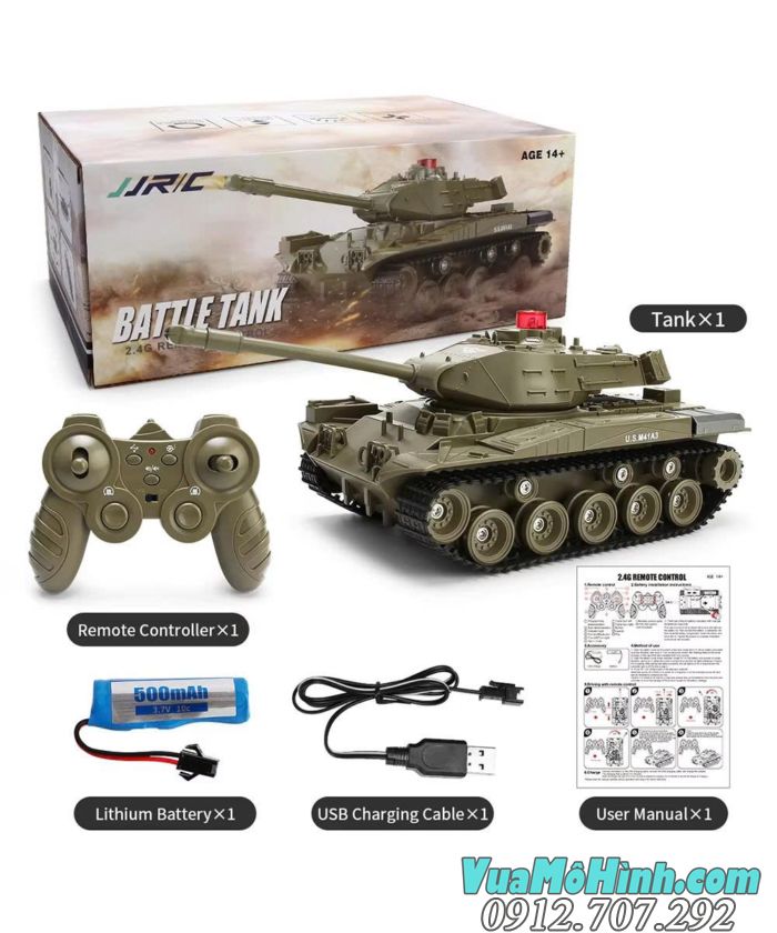 Xe tăng điều khiển từ xa JJRC Q85 1/30 mô phỏng M41A3 Walker Bulldog