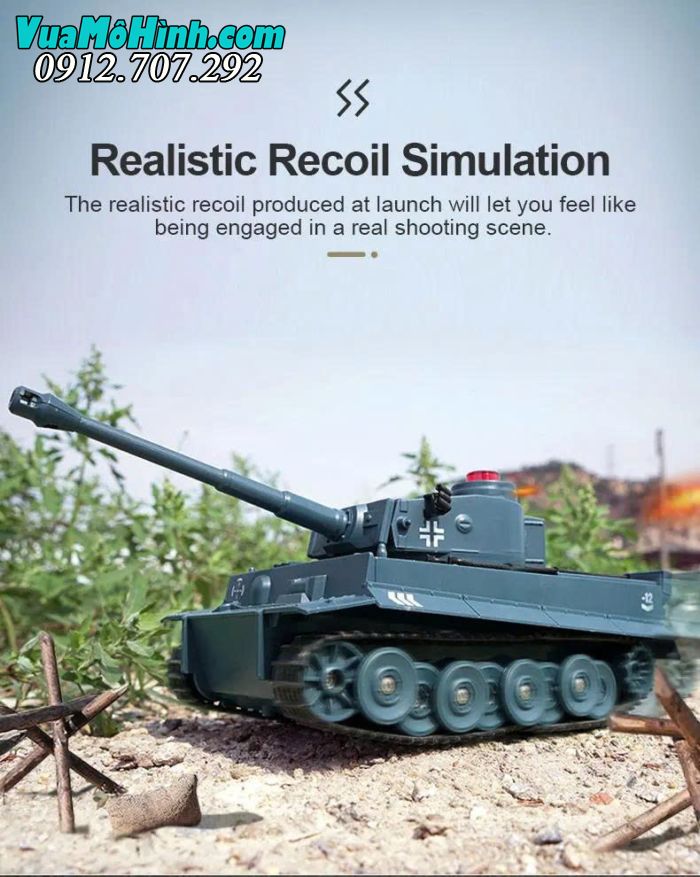 Xe tăng điều khiển từ xa JJRC Q85 1/30 mô phỏng M41A3 Walker Bulldog