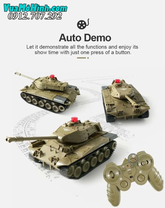 Xe tăng điều khiển từ xa JJRC Q85 1/30 mô phỏng M41A3 Walker Bulldog